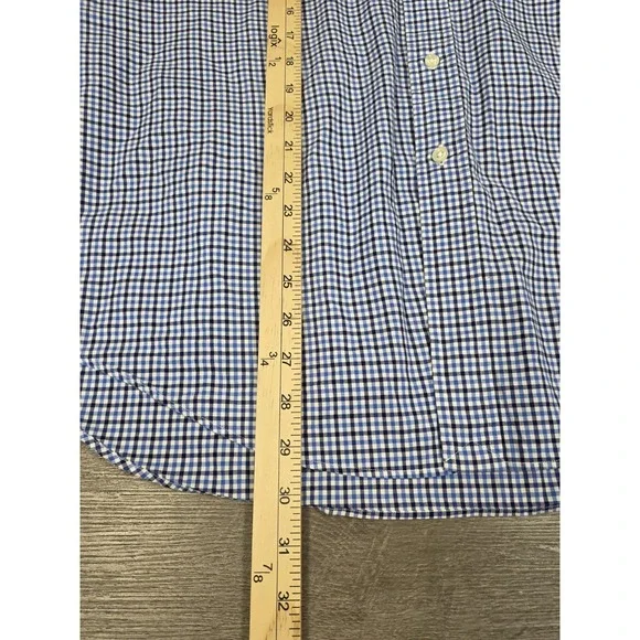 Ralph Lauren Shirt Mens XL Blue White Button Down Check Navy Pony Cotton Casual - Picture 6 of 8